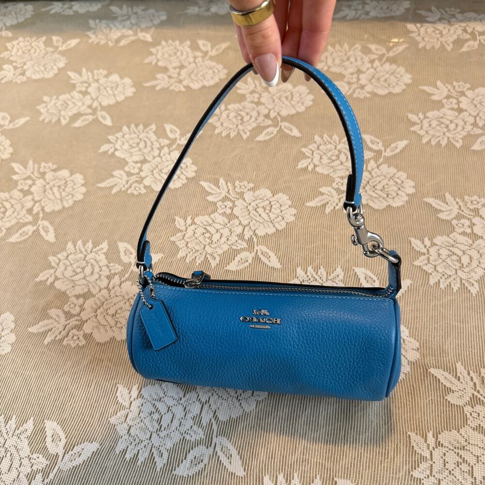 Coach Blue Leather Barrel Shoulder Bag
